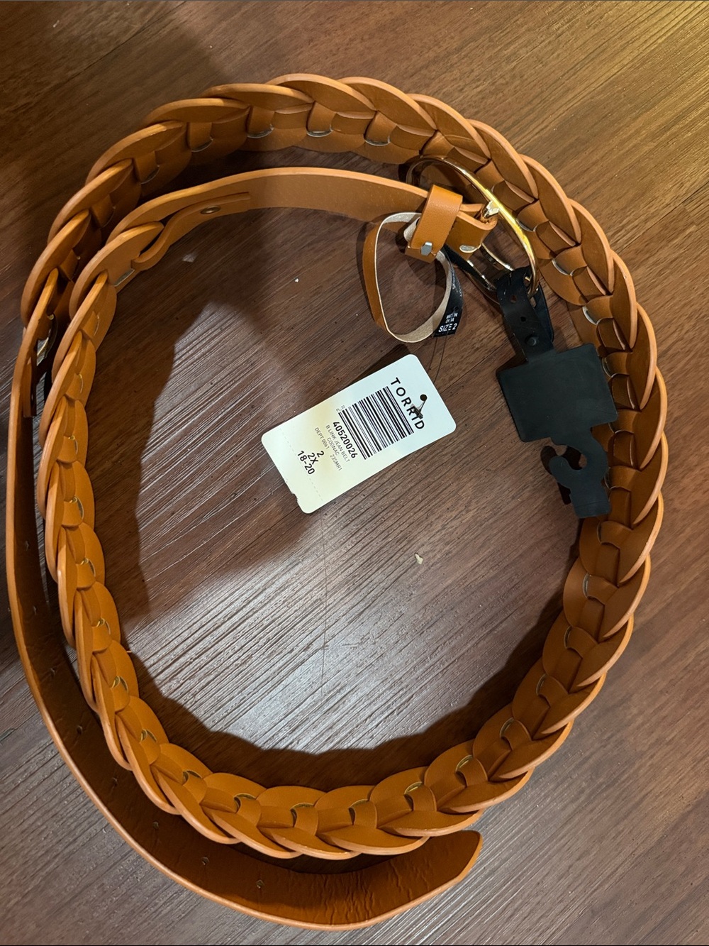 torrid Braided Tan Belt with Gold Buckle